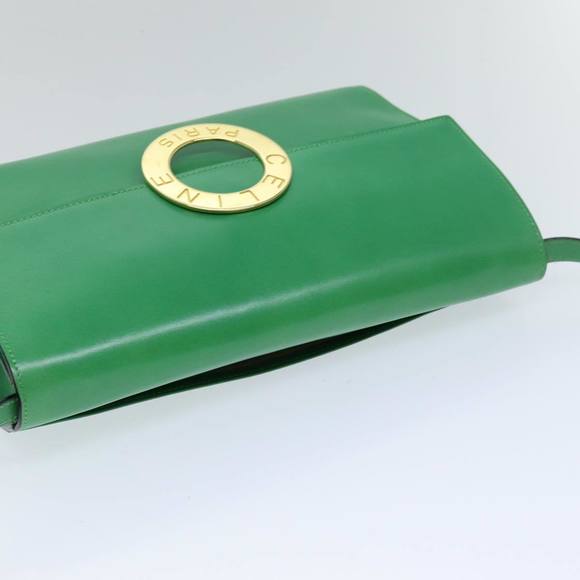 CELINE Shoulder Bag Leather Green Auth 75227A - Picture 6 of 16